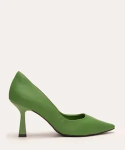 scarpin bico fino salto alto oneself verde 34