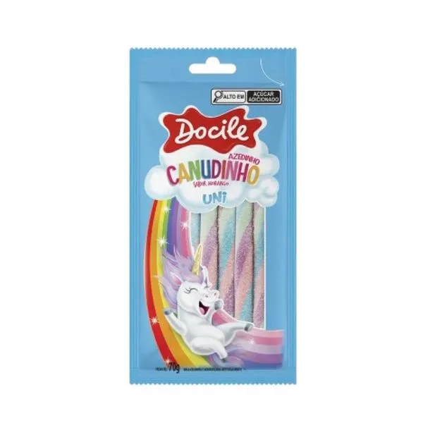 Canudinho Docile Morango Cítrico Unicornio 70g CANUDINHO DOCILE 70G