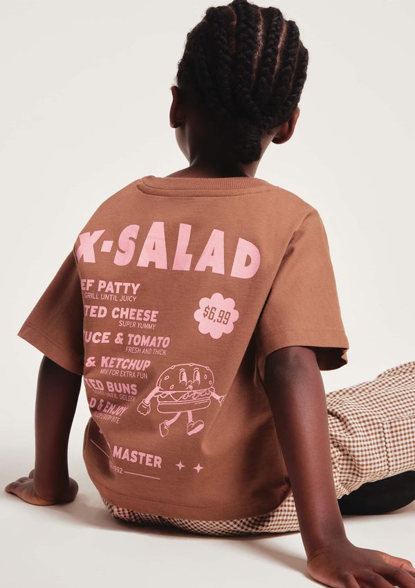Blusa Infantil Menina Super Cotton Oversized - Marrom 006