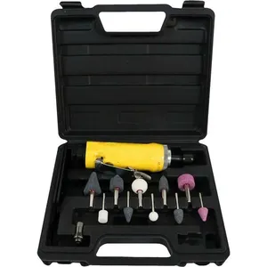 Retífica reta pneumática pinça 1/4" com acessórios e maleta AT7033IK PUMA