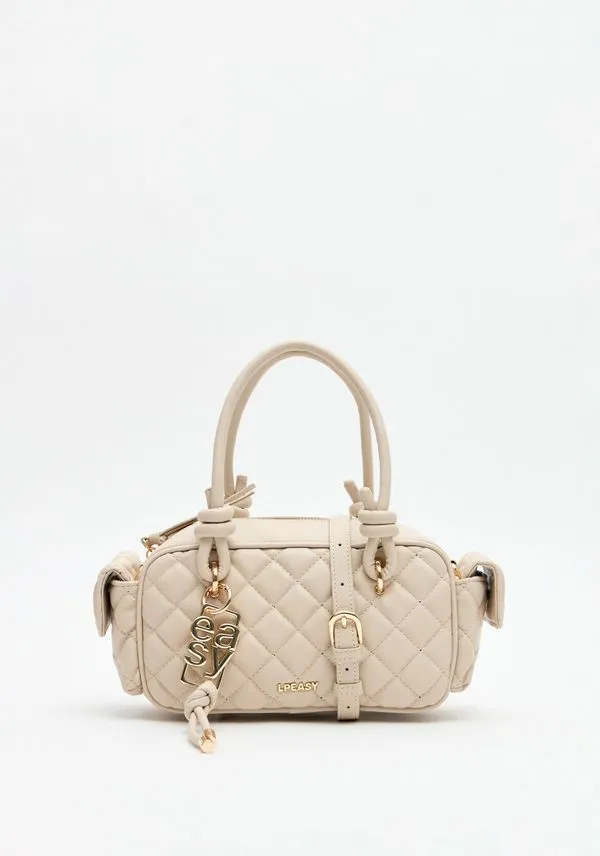Bolsa Tote Matelassê Com Bag Charm Bege U