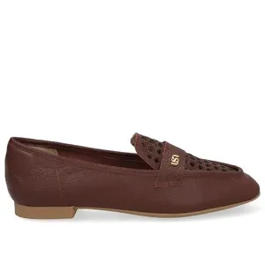 Loafer Couro Vermelho Recortes Laser 38