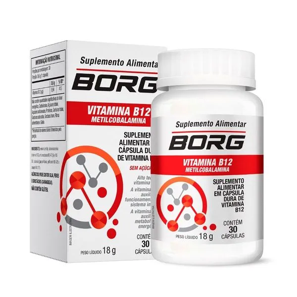 Borg Vitamina B12 Metilcobalamina Borg 30 Cápsulas
