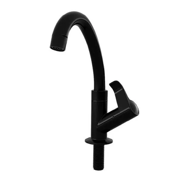 Torneira para Lavatório de Mesa Baixa Orquídea com Bica Móvel em Plástico Abs Pintado Preto Socel Torneira para Lavatório de Mesa Baixa Orquídea com Bica Móvel em Abs Preto Socel