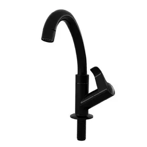 Torneira para Lavatório de Mesa Baixa Orquídea com Bica Móvel em Plástico Abs Pintado Preto Socel Torneira para Lavatório de Mesa Baixa Orquídea com Bica Móvel em Abs Preto Socel