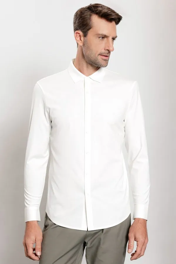 Camisa Manga Longa Bonded Toque de Seda Off White - G