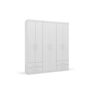 Guarda Roupa Batrol Advantage 6 Portas 4 Gavetas em MDP Branco