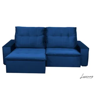 Sofá 2 Lugares, Retrátil/Reclinável, Tecido Legacy Poliéster - Lucatto Azul
