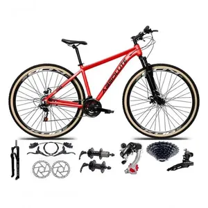 Bicicleta Aro 29 Absolute Nero 5 Câmbios Shimano 24v K7 Freios Hidráulicos Garfo Trava Com Pneu Faixa - Vermelho Tam.21