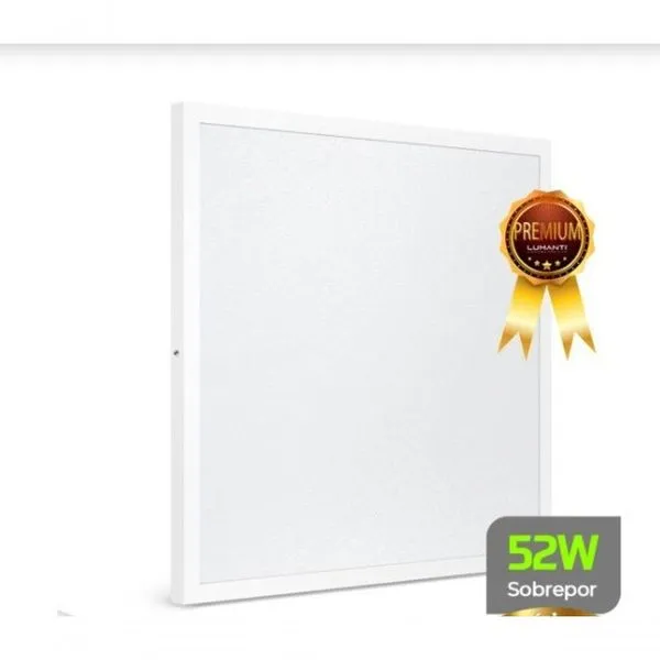Placa de LED LLSQ452IP 52W 4200K Quadrada 60X60CM com Fluxo Luminoso 6240 LÚMENS e Eficiência 120LM-W Branca Placa de LED LLSQ452IP 52W 4200K Quadrada 60X60CM com Fluxo Luminoso 6240 LÚMENS Branca