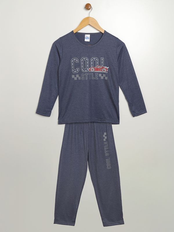 Pijama Longo Estampado Juvenil Para Menino - MARINHO 10