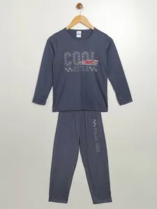 Pijama Longo Estampado Juvenil Para Menino - MARINHO 10