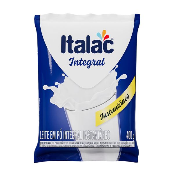 Leite em Pó Integral Instantâneo Italac Pacote 400g