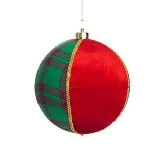 Bola Natalina Bela Flor Vermelho E Verde 20cm 97709 (MP)