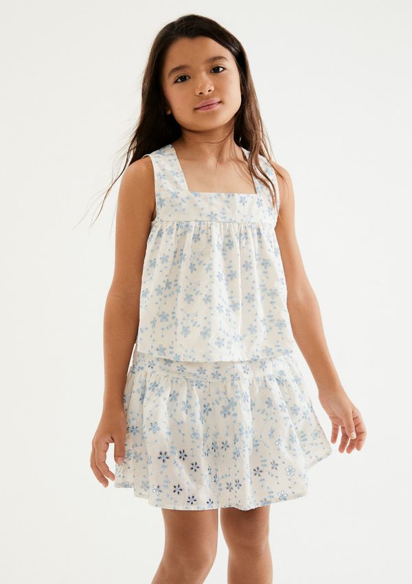 Regata Infantil Menina Bordada - Creme 016