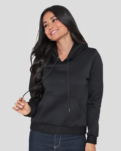 Blusão Moletom Feminino Com Capuz Preto GG