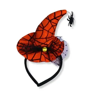 Tiara Partiu Festas Chapéu Laranja Com Renda 13cm PAF373 (MP)