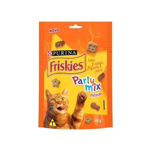 Petisco Para Gatos Adultos Friskies Purina Mix Frango, Fígado e Peru 40g