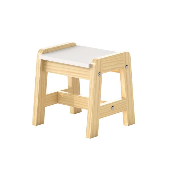 Banqueta Infantil Castelo Casatema Branco/Natural