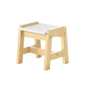 Banqueta Infantil Castelo Casatema Branco/Natural