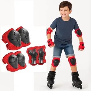 Kit de Proteção Infantil com Joelheira Cotoveleira e Munhequeira para Patins Skate Bicicleta Vermelho Kit de Proteção Infantil Joelheira Cotoveleira Munhequeira Skate Patins Vermelho