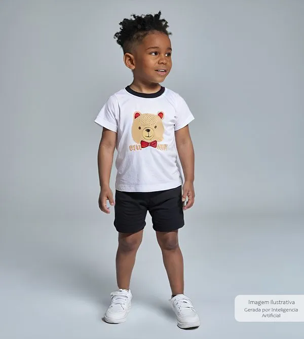 Conjunto Pijama Cool Bear Preto - 2665 De 1 a 6 anos Preta - 3