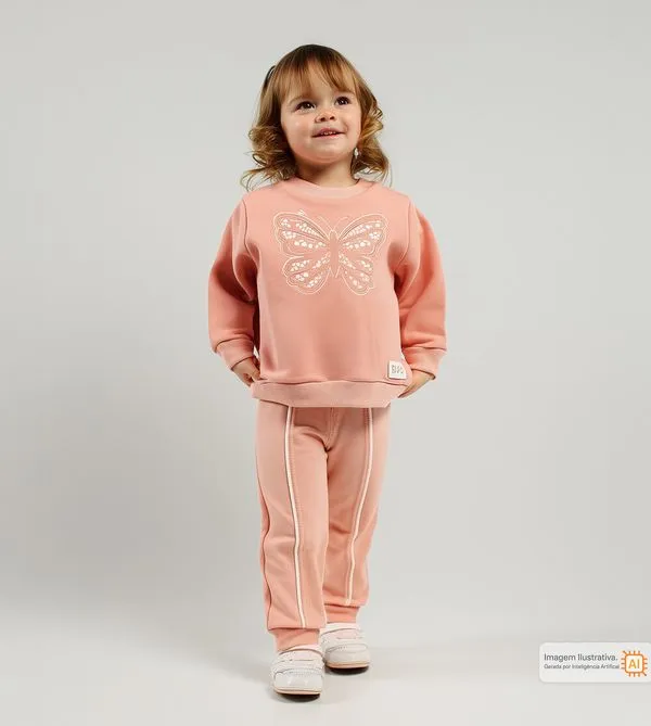 Conjunto Moletom Butterfly Salmon - G
