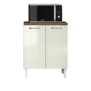 Balcão de Cozinha 70 cm 2 Portas com Tampo Aramoveis Atenas | Atacama/Off White