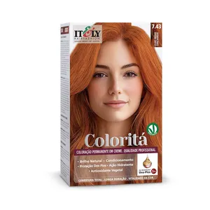 Tinta de Cabelo Itely Coloritá Louro Médio Cobre Dourado 7.43 50g