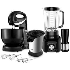 Kit Cozinha Philco 01 Batedeira 01 Liquidificador 01 Espremedor de Frutas Preto PKT35P 220V