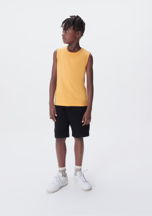 Regata Básica Infantil Menino Modelagem Tradicional - Laranja 002
