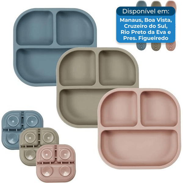 Conjunto de Pratos Sucção PandaEar 3 Peças A-BI