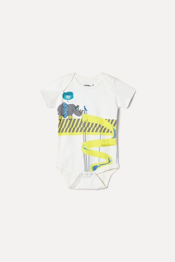 Macaquinho Body Bb Estampa Safety First Off White - M