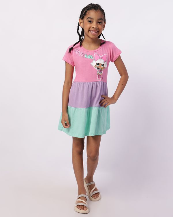 Vestido Infantil Curto Lol Surprise Algodão Três Marias Rosa 6