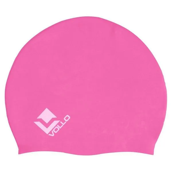 Touca de Natação Hidroginástica Silicone Adulto Rosa Tamanho Único Maior Durabilidade Vollo Sports Touca de Natação Hidroginástica Silicone Adulto Rosa Protege os Fios dos Cabelos Vollo Sports