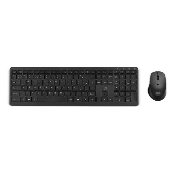 Combo Teclado e Mouse Sem Fio USB 2.4Ghz + Bluetooth Preto Multi - TC402 TC402