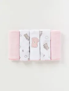 Kit com 05 Babetes Infantil Para Bebê - ROSA