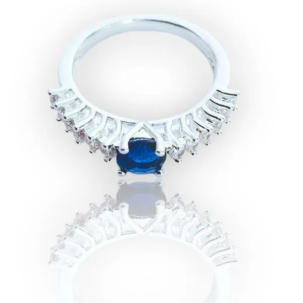 Anel Pedra Multicolor E Cristal Prata - 20