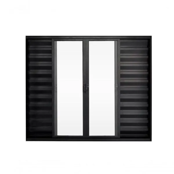Veneziana 6 Folhas De Correr S/grade 1.00 X 1.00 Alumínio Preto Linha Modular - Hale