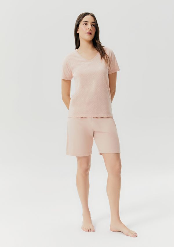 Pijama Curto Feminino Estampado - Rosa P