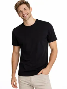 Camiseta Básica Manga Curta Masculina PRETO P