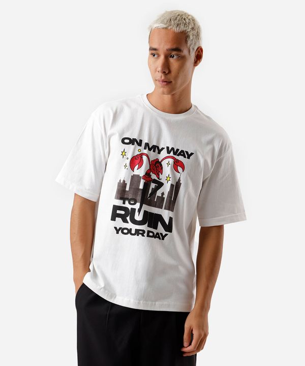 camiseta masculina de algodão ele as meninas superpoderosas off white PP