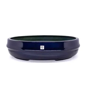 Vaso Bacia Decorativo Osaka Azul Perolizado M 11,5X44X36 Cm