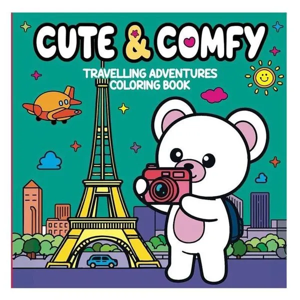 Livro Para Colorir Travelling Adventures Coloring Book Viagem - Cute & Comfy