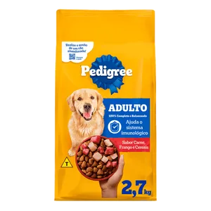 Ração Pedigree Cães Adultos Raças Médias e Grandes Carne, Frango e Cereais 2,7 kg