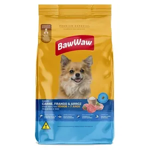 Ração Baw Waw Sênior Raças Pequenas e Mini Sabor Carne, Frango e Arroz 2,4kg