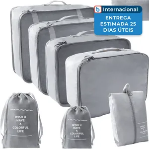 Kit Organizador para Viagem com 7 Peças Jone Cinza J-MBI