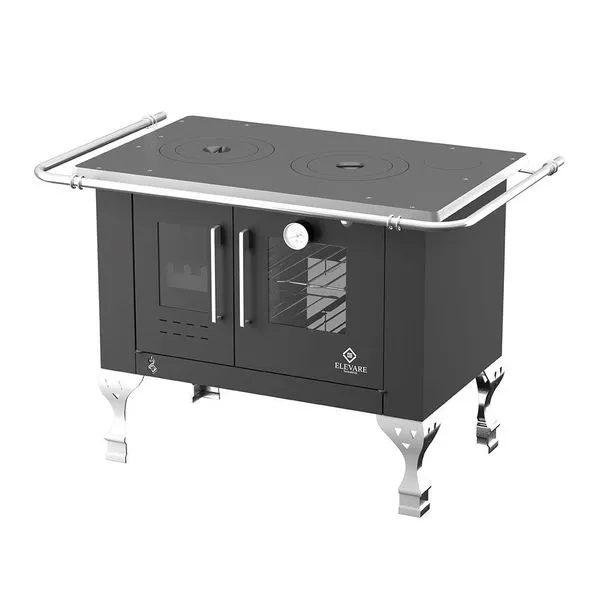 Fogão a Lenha 1 Boca Elevare Industrial Elegance Chefe N°01 Direito com Chapa Superior de Ferro Fundido Preto Fogão a Lenha 1 Boca Elevare Industrial Elegance Chefe N°01 Direito Preto