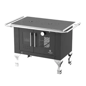 Fogão a Lenha 1 Boca Elevare Industrial Elegance Chefe N°01 Direito com Chapa Superior de Ferro Fundido Preto Fogão a Lenha 1 Boca Elevare Industrial Elegance Chefe N°01 Direito Preto