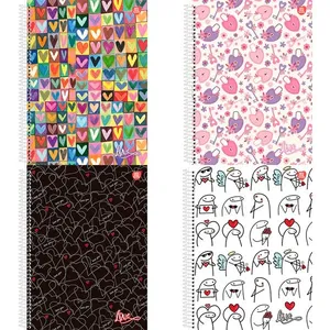 Caderno Universitário Love 1 Matéria 80 Folhas Estampas Sortidas 233119/10207 - São Domingos